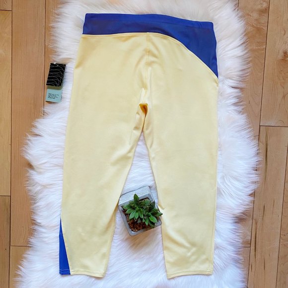 inphorm yellow blue cropped capri leggings sz s - Picture 5 of 6